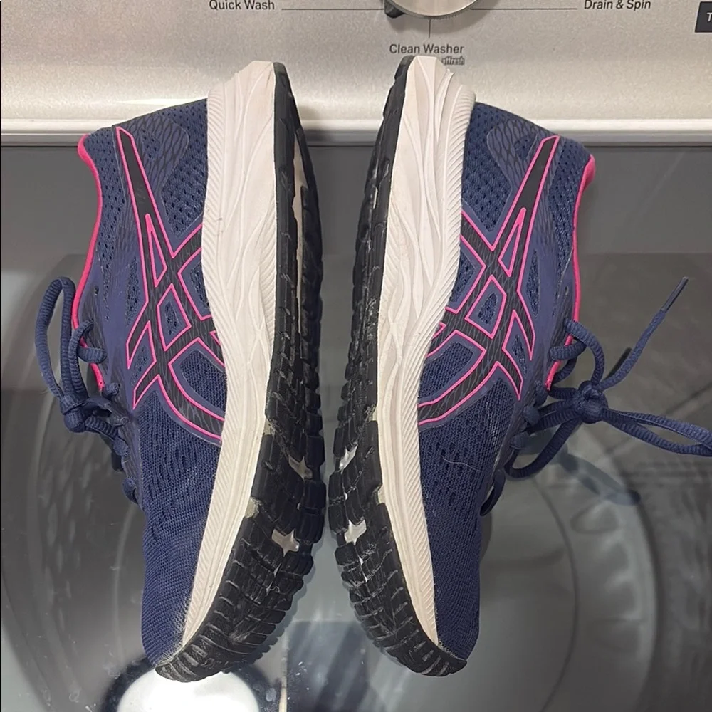 Asics Navy and Pink Women's Running Sneakers